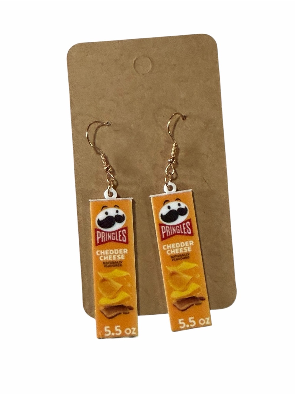 Cheddar Cheese Box Dangle Earrings in Orange